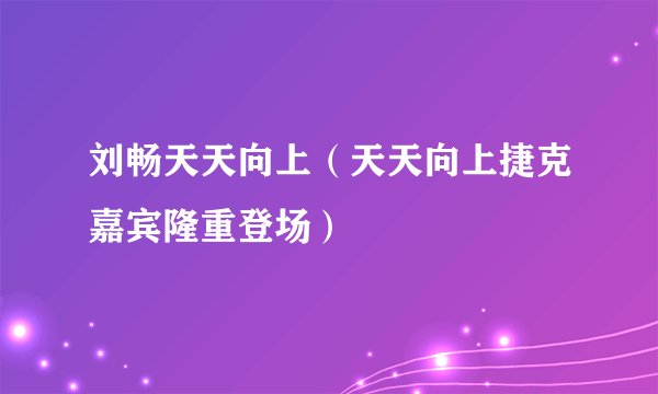 刘畅天天向上（天天向上捷克嘉宾隆重登场）