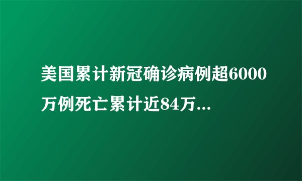 美国累计新冠确诊病例超6000万例死亡累计近84万例-闽南网