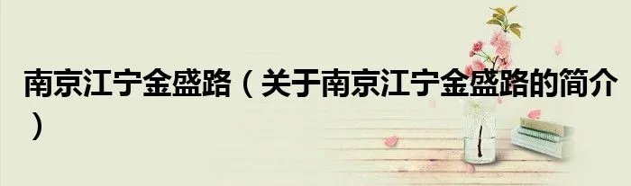 南京江宁金盛路（关于南京江宁金盛路的简介）