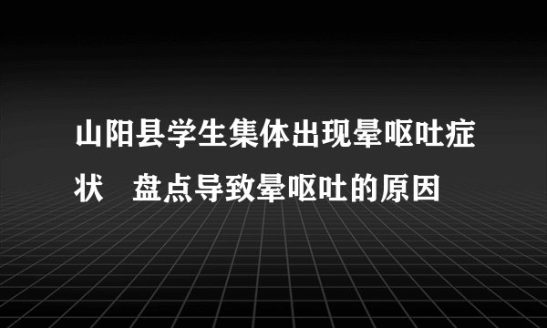 山阳县学生集体出现晕呕吐症状   盘点导致晕呕吐的原因