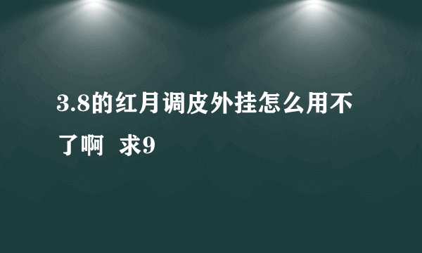 3.8的红月调皮外挂怎么用不了啊  求9
