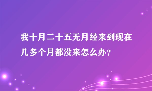 我十月二十五无月经来到现在几多个月都没来怎么办？