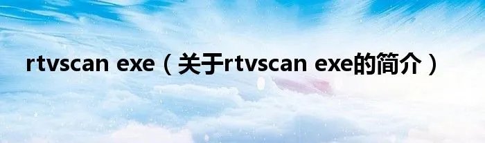 rtvscan exe（关于rtvscan exe的简介）