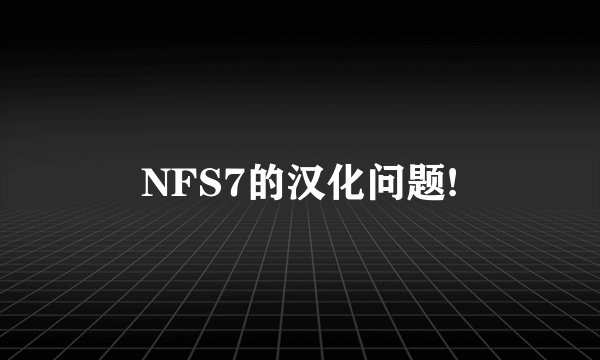 NFS7的汉化问题!