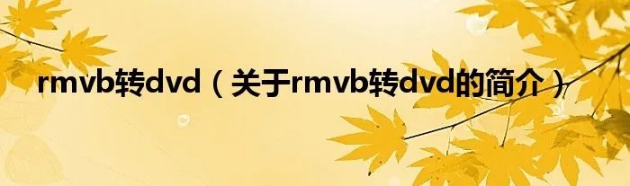 rmvb转dvd（关于rmvb转dvd的简介）