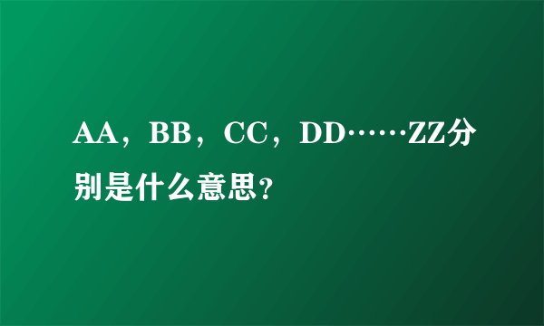 AA,BB,CC,DD……ZZ分别是什么意思?
