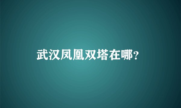 武汉凤凰双塔在哪？