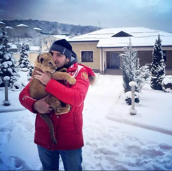 摔跤手狮子当陪练 俄罗斯战斗民族小伙不一般