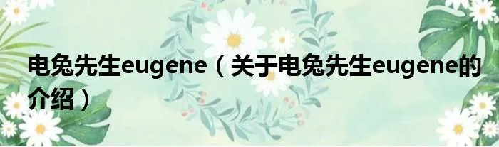 电兔先生eugene（关于电兔先生eugene的介绍）