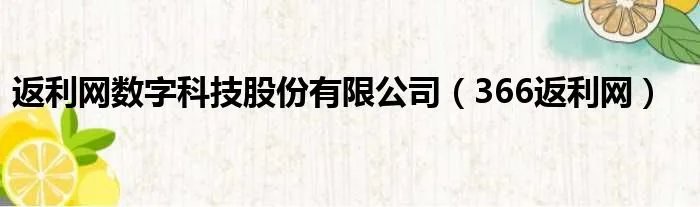 返利网数字科技股份有限公司（366返利网）