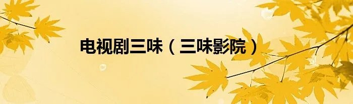 电视剧三味（三味影院）