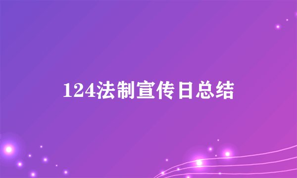 124法制宣传日总结