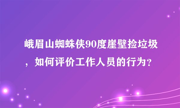 峨眉山蜘蛛侠90度崖壁捡垃圾，如何评价工作人员的行为？