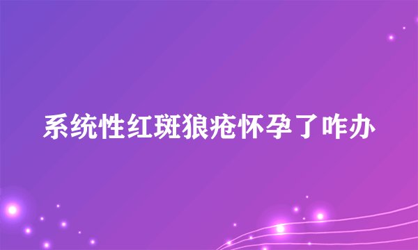 系统性红斑狼疮怀孕了咋办