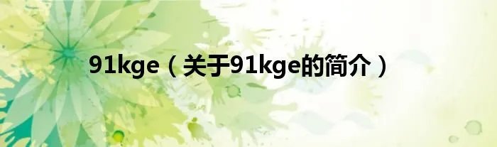 91kge（关于91kge的简介）