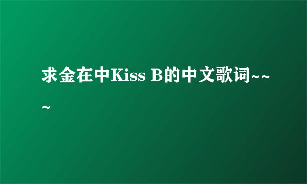 求金在中Kiss B的中文歌词~~~