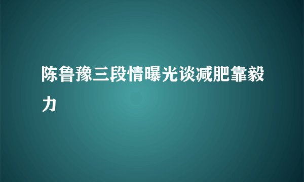 陈鲁豫三段情曝光谈减肥靠毅力