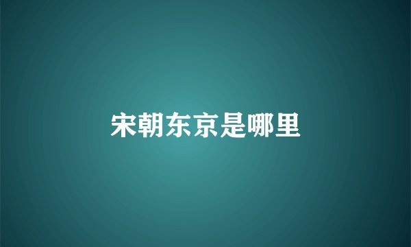 宋朝东京是哪里
