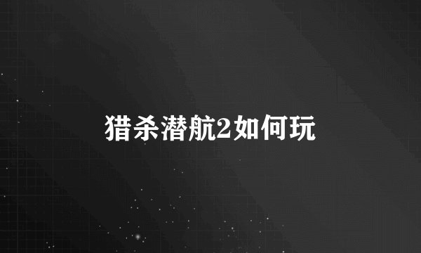 猎杀潜航2如何玩