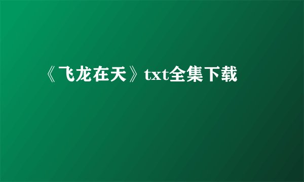 《飞龙在天》txt全集下载