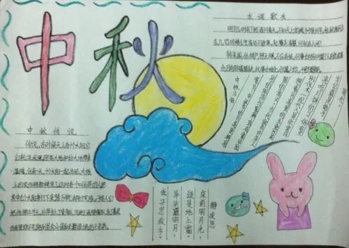 国庆中秋节手抄报简单图片2020年