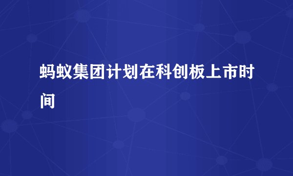 蚂蚁集团计划在科创板上市时间