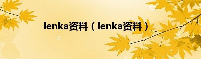 lenka资料（lenka资料）