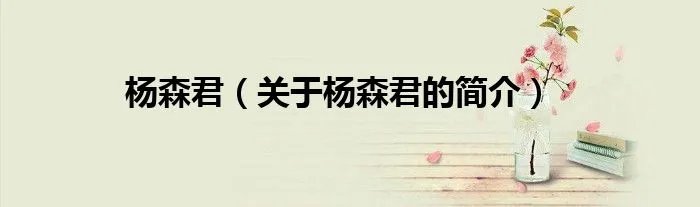 杨森君（关于杨森君的简介）