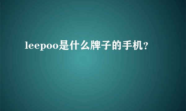 leepoo是什么牌子的手机？