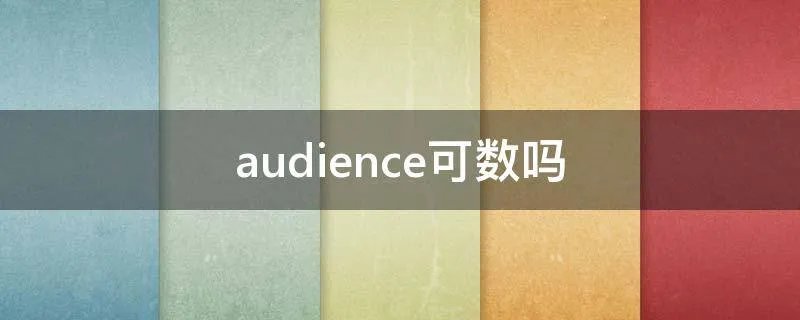 audience可数吗