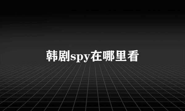 韩剧spy在哪里看