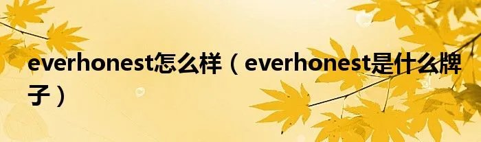 everhonest怎么样（everhonest是什么牌子）