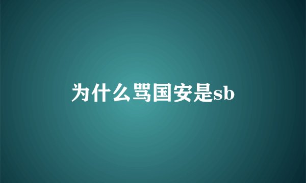 为什么骂国安是sb