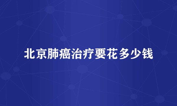 北京肺癌治疗要花多少钱