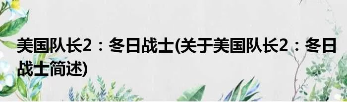 美国队长2:冬日战士(关于美国队长2:冬日战士简述)