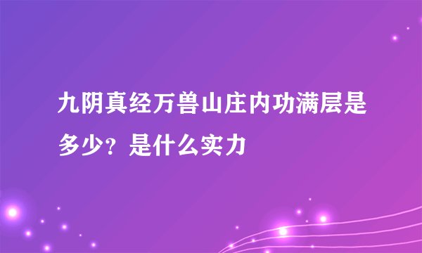 九阴真经万兽山庄内功满层是多少？是什么实力