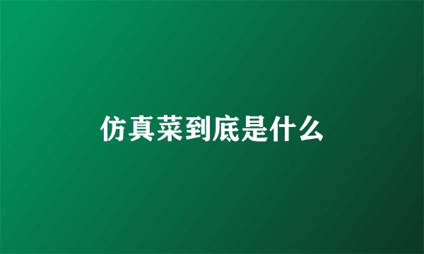 仿真菜到底是什么