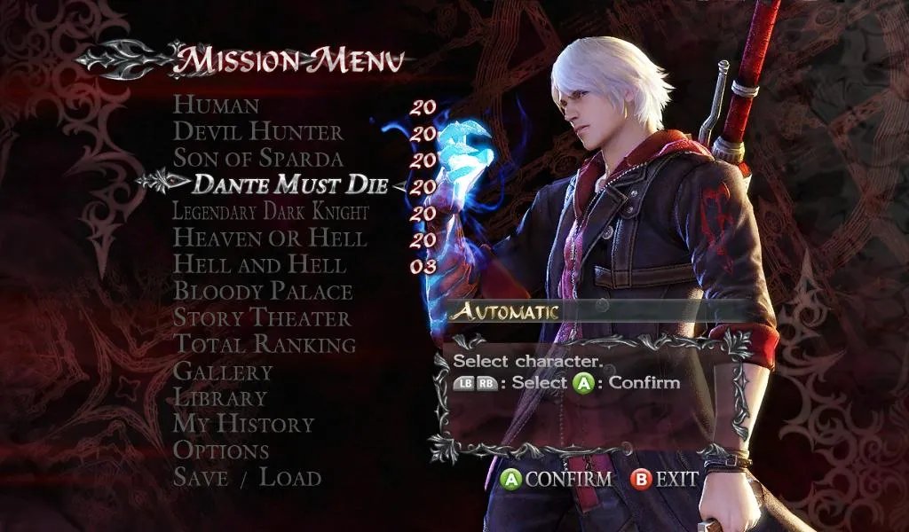 想问下鬼泣4的Automatic选项在哪里