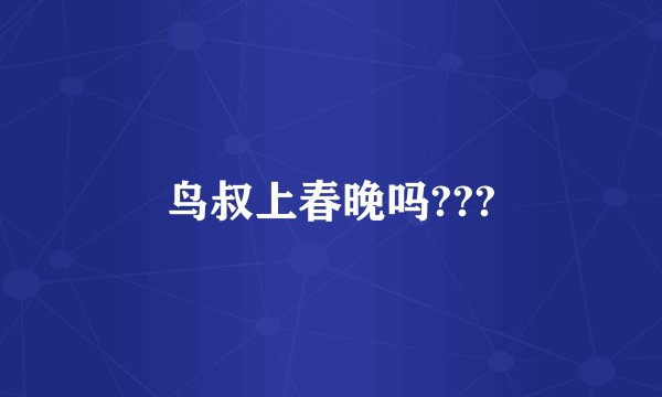 鸟叔上春晚吗???