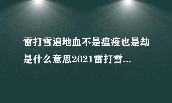 雷打雪遍地血不是瘟疫也是劫是什么意思2021雷打雪预示什么大事件发生