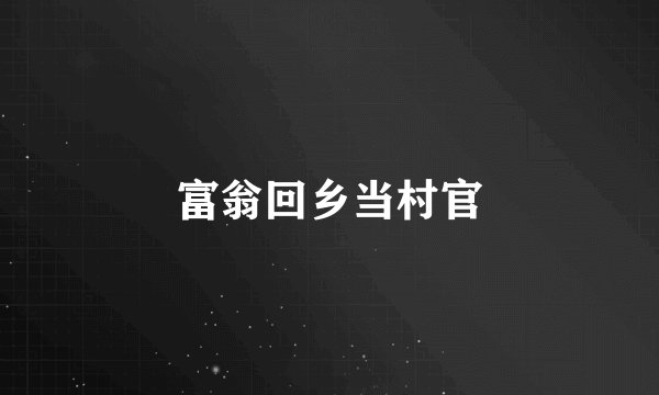 富翁回乡当村官