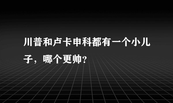 川普和卢卡申科都有一个小儿子,哪个更帅?
