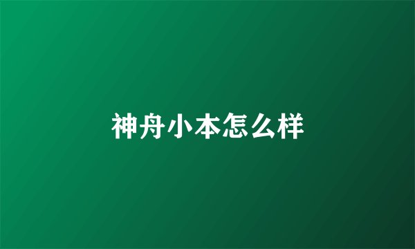 神舟小本怎么样
