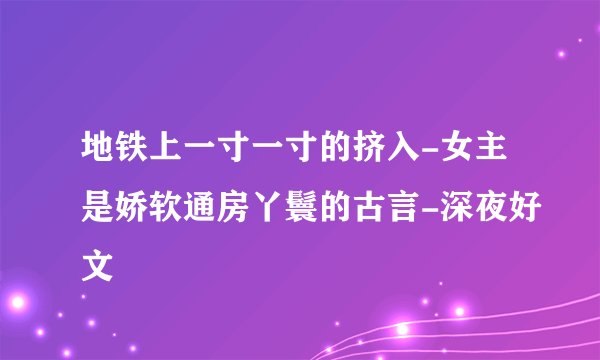 地铁上一寸一寸的挤入-女主是娇软通房丫鬟的古言-深夜好文