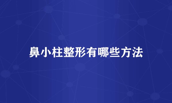 鼻小柱整形有哪些方法