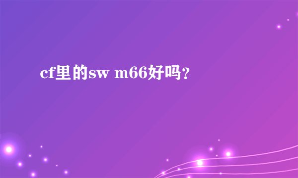 cf里的sw m66好吗？
