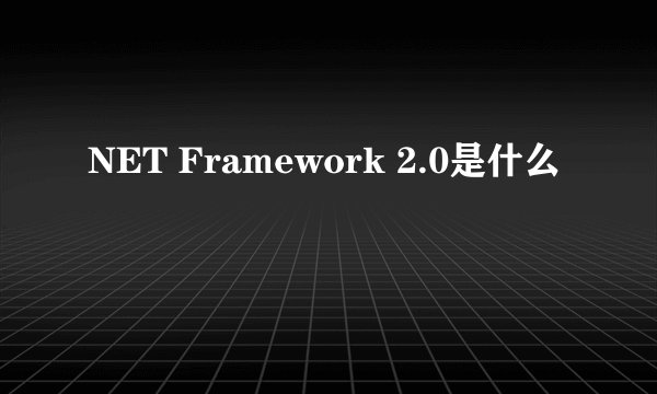 NET Framework 2.0是什么