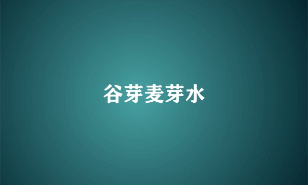 谷芽麦芽水