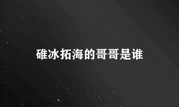 碓冰拓海的哥哥是谁