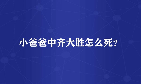 小爸爸中齐大胜怎么死?
